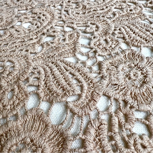 Chico’s Sweater Christina Lace Front Pullover Ecru Ivory Tan 8 Medium M - Picture 4 of 12